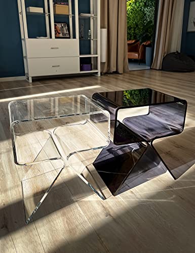 solaround acrylic nightstand side table modern design clear home decor 6 solaround Acrylic Nightstand Side Table Modern Design Clear Home Decor Display End Table for Living Room, 12D x 18W x 15H in