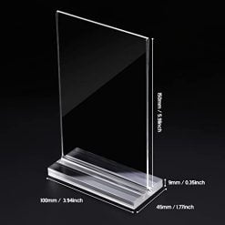 حامل لافتات اكريليك، شفاف، للطاوله المكتب والمتاجر والمطاعم (2مقاس) 10 حامل لافتات اكريليك