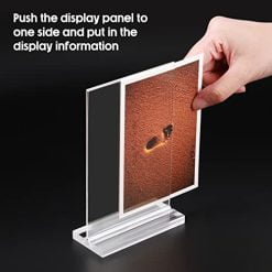 حامل لافتات اكريليك، شفاف، للطاوله المكتب والمتاجر والمطاعم (2مقاس) 8 حامل لافتات اكريليك