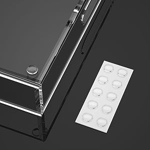 أقدام مضادة للانزلاق تأتي مع وسادات مطاطية شفافة مضادة للانزلاق كملحقات في العبوة. يمكنك اختيار DIY لوضع "الأقدام" المطاطية الشفافة أسفل الصينية، مع الحفاظ على الصينية في مكانها دون الانزلاق حول العدادات أو خارجها. كما يمكنه حماية كل من الصينية وسطح الطاولة من الخدوش.