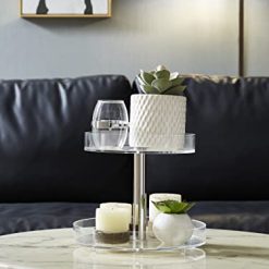 صينية أكريليك شفافة ، صينية تزيين من طبقتين 12 صينية أكريليك شفافة