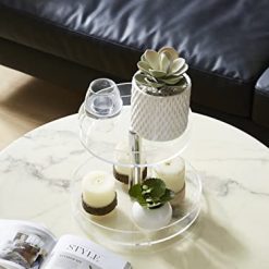 صينية أكريليك شفافة ، صينية تزيين من طبقتين 10 صينية أكريليك شفافة