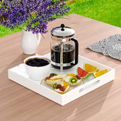 صينية تقديم اكريليك، مقاس20×20سم،(اللون- ابيض) 6 صينية تقديم اكريليك