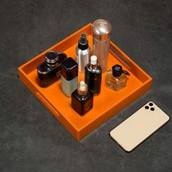 صينية تقديم اكريليك، مقاس20×20سم( اللون-برتقالي لامع) 6 صينية تقديم الأكريليك