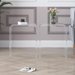 طاولة جانبية من الأكريليك الشفاف للمساحات الصغيرة 13 طاولة جانبية أكريليك