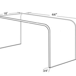 طاولة قهوة أكريليك Lucite 44 × 16 بوصة × 16 بوصة عالية × 3 / 4 "سميكة 15 طاولة قهوة أكريليك