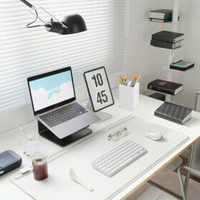 حامل ملحقات مكتب، منظم تخزين فرش المكياج 13 كوب قلم مدرسي مكتبي