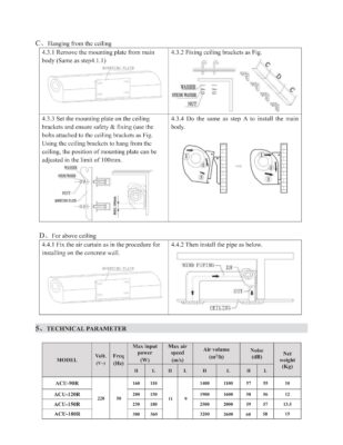 ستارة هواء, 90سم, بريموت ,1 موتور, 2 موتور, كاريير 11 دليل تركيب ستائر الهواء "كارير"