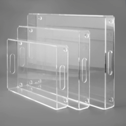 طقم صواني تقديم أكريليك شفاف – 3 مقاسات