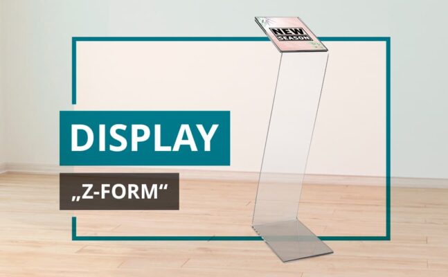 Acrylic Showroom Display Stand Z Shape ستاند اعلانات a4 أكريليك شفاف أرضي – حرف Z